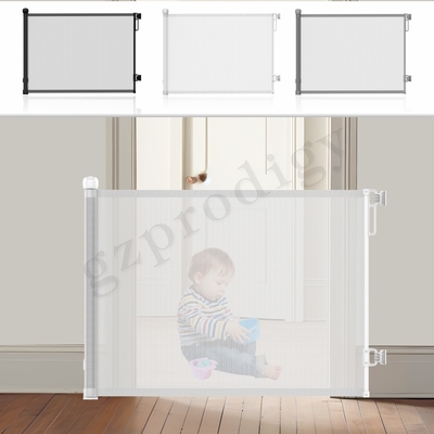 Porte extra large noire rétractable pour bébé Porte de sécurité facile à rouler pour enfants