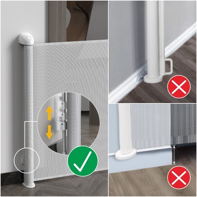 Facile à installer Maillage rétractable Porte bébé Pet Sécurité Porte porte bébé barrière