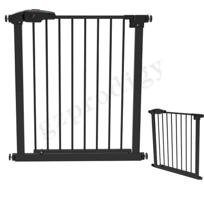 Porte noire sans danger pour les enfants d'escalier en métal d'ASTM, portes vigoureuses de bébé pour des escaliers