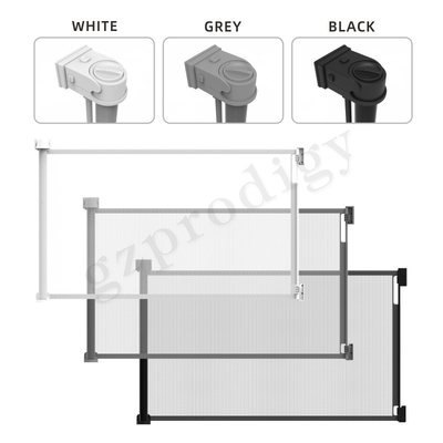 Enroulez Mesh Dog Gate escamotable démontable, animal familier extensible Mesh Guard Gate