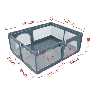 Bébé portatif Playard de grand de bébé de Prodigy 2.2m de parc de bébé yard d'intérieur respirable carré de jeu