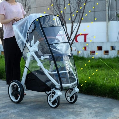 Housse de pluie pour poussette en PVC accessoire universel pour poussette bébé voyage météo bouclier coupe-vent protéger de la poussière