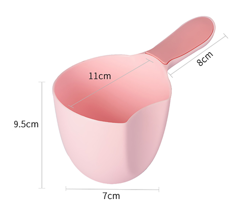 Plastique avec la tasse portative de rinçage de shampooing de Bath de poignée pour le lavage de cheveux de bébé