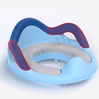 Couleur bleue ou rose vigoureuse de formation de siège de toilette de bébé de pot d'ABS