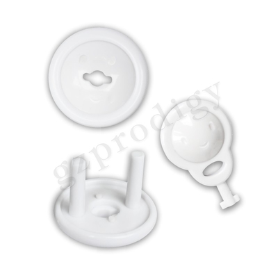 Protecteur de prise de sécurité bébé blanc 2 broches couvre avec clé