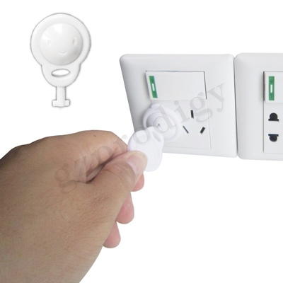 Protecteur de prise de sécurité bébé blanc 2 broches couvre avec clé