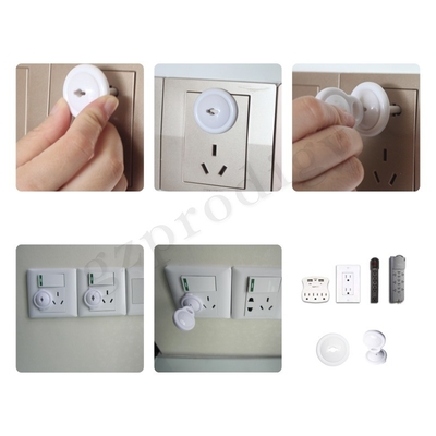 Protecteur de prise de sécurité bébé blanc 2 broches couvre avec clé