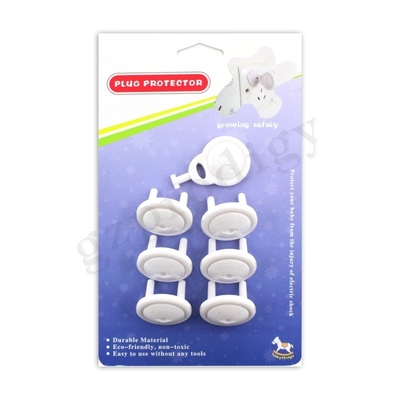 Protecteur de prise de sécurité bébé blanc 2 broches couvre avec clé