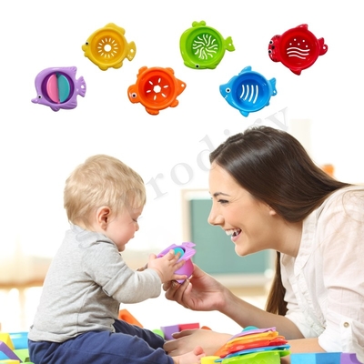 6pcs jouets empilables en plastique éducatifs autres produits pour bébés empilables flottants