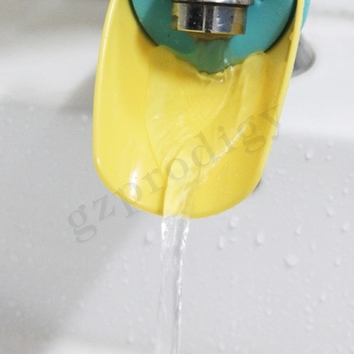 Prolongateur de robinet en plastique jaune vert Animal Looks pour enfants