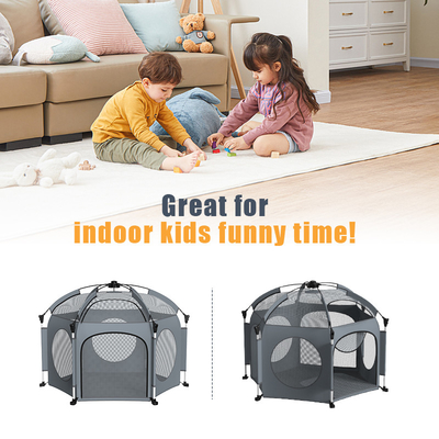 cour de jeu de bébé de 162cm pliant la protection UV Grey Color de bruit de tente d'intérieur de jeu