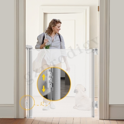 Porte escamotable en métal d'enfant de Multiscene de sécurité de norme de CPC ASTM de largeur escamotable blanche de la porte 300cm