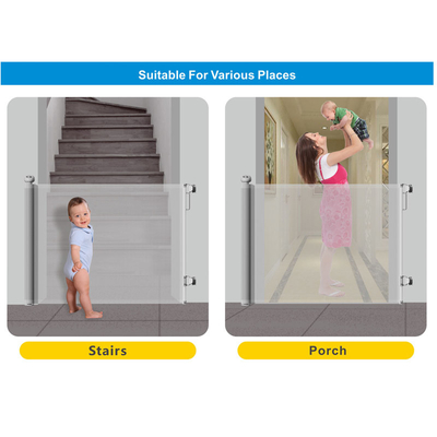55-197 pouces rétractable porte extra large étendant la clôture d'escalier de sécurité bébé