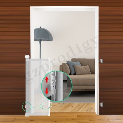 Porte de sécurité rétractable en maille ABS extérieure Blanc Gris Noir