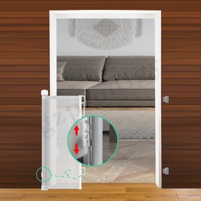 Porte extra large noire rétractable pour bébé Porte de sécurité facile à rouler pour enfants