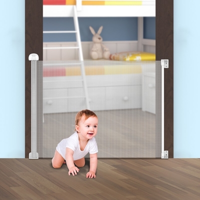 Porte rétractable de sécurité ASTM pour bébés Porte d'escalier pour bébé Fermer Porte pour bébé avec serrure