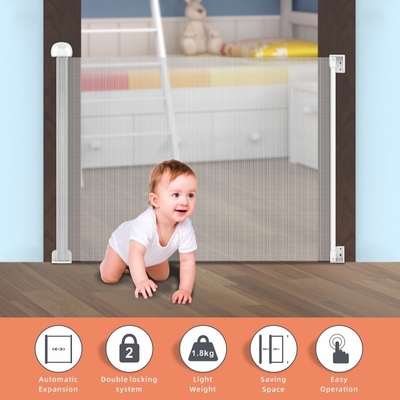 Économie d'espace Sécurité porte rétractable pour bébé Blanc Gris Noir Couleur